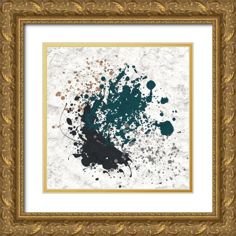 Splatter Square 1 Gold Ornate Wood Framed Art Print with Double Matting by Bailey, Ann