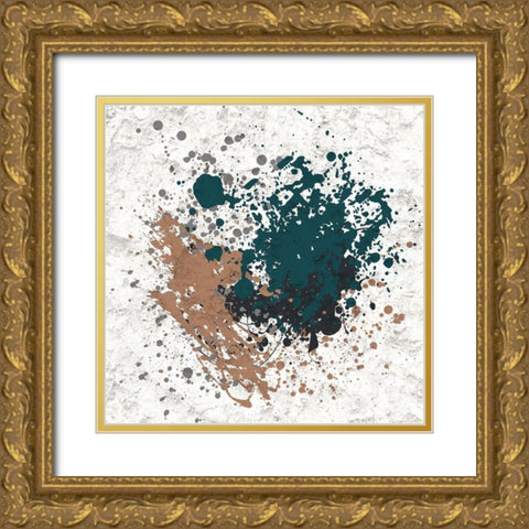 Splatter Square 2 Gold Ornate Wood Framed Art Print with Double Matting by Bailey, Ann