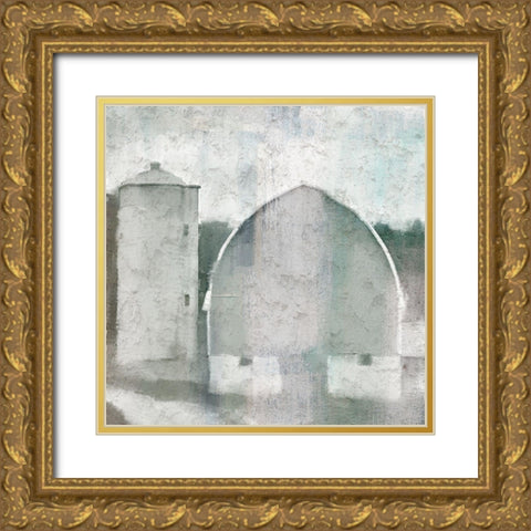 Barn Days Gold Ornate Wood Framed Art Print with Double Matting by Bailey, Ann