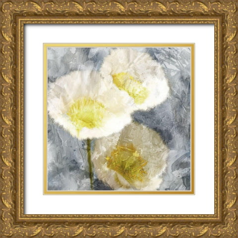 Poppy Blues 2 Gold Ornate Wood Framed Art Print with Double Matting by Bailey, Ann
