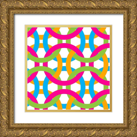 Tile Brights 2 Gold Ornate Wood Framed Art Print with Double Matting by Bailey, Ann