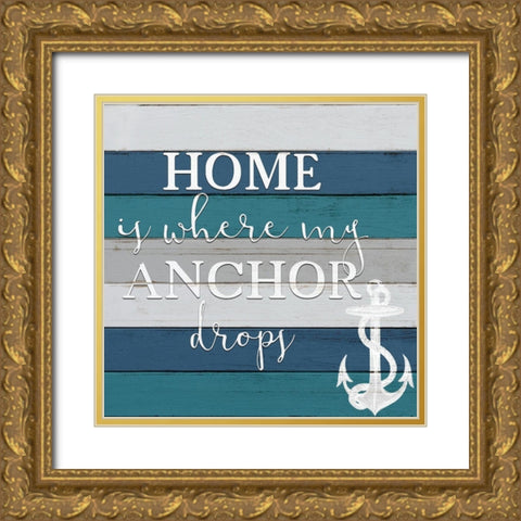Anchor Drops Gold Ornate Wood Framed Art Print with Double Matting by Bailey, Ann