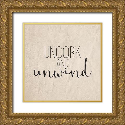 Uncork 2 Gold Ornate Wood Framed Art Print with Double Matting by Bailey, Ann
