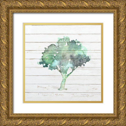 Watercolor Tree 1 Gold Ornate Wood Framed Art Print with Double Matting by Bailey, Ann