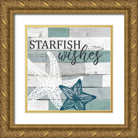 Mermaid Starfish 2 Gold Ornate Wood Framed Art Print with Double Matting by Bailey, Ann
