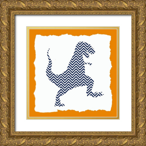 Dinosaurs 2 Zig Gold Ornate Wood Framed Art Print with Double Matting by Bailey, Ann