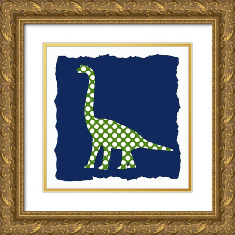 Dinosaurs 3 Gold Ornate Wood Framed Art Print with Double Matting by Bailey, Ann