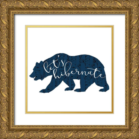 Lets Hibernate Gold Ornate Wood Framed Art Print with Double Matting by Bailey, Ann