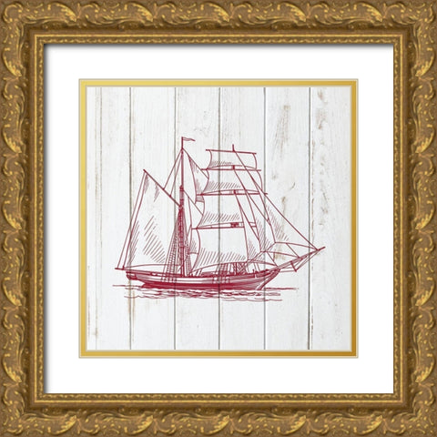 Sail Away 3 Gold Ornate Wood Framed Art Print with Double Matting by Bailey, Ann