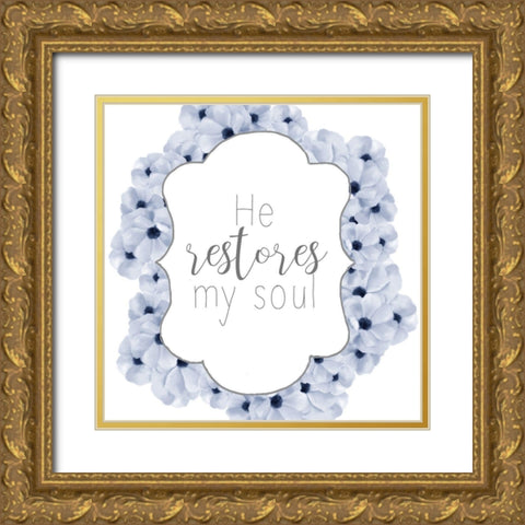 He Restores Gold Ornate Wood Framed Art Print with Double Matting by Bailey, Ann