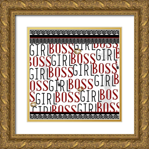 Girl Boss Gold Ornate Wood Framed Art Print with Double Matting by Bailey, Ann