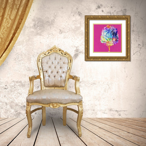 Painted Tree 2 Gold Ornate Wood Framed Art Print with Double Matting by Bailey, Ann