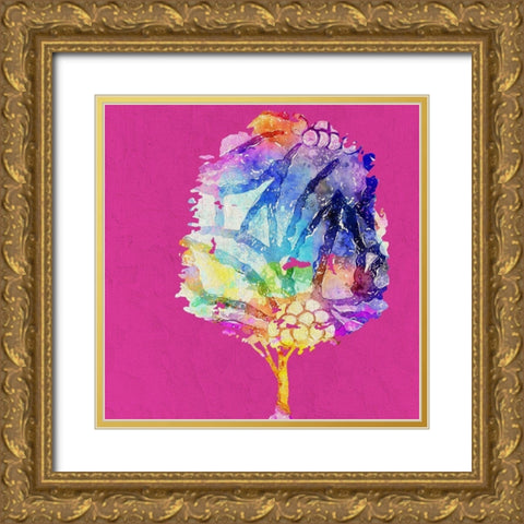 Painted Tree 2 Gold Ornate Wood Framed Art Print with Double Matting by Bailey, Ann