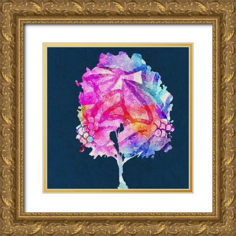 Painted Tree 3 Gold Ornate Wood Framed Art Print with Double Matting by Bailey, Ann