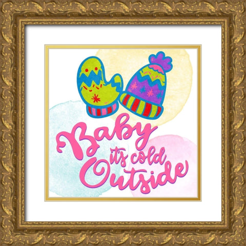 Baby Its Cold Gold Ornate Wood Framed Art Print with Double Matting by Bailey, Ann