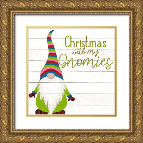 Gnomies Gold Ornate Wood Framed Art Print with Double Matting by Bailey, Ann