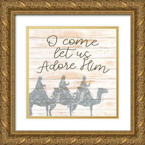 Wise Men Adore Gold Ornate Wood Framed Art Print with Double Matting by Bailey, Ann