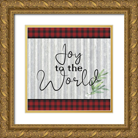 Joy to the Word Metal Gold Ornate Wood Framed Art Print with Double Matting by Bailey, Ann