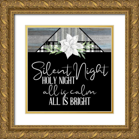 Silent Night Holy Night Gold Ornate Wood Framed Art Print with Double Matting by Bailey, Ann