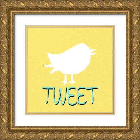 Tweet Gold Ornate Wood Framed Art Print with Double Matting by Bailey, Ann