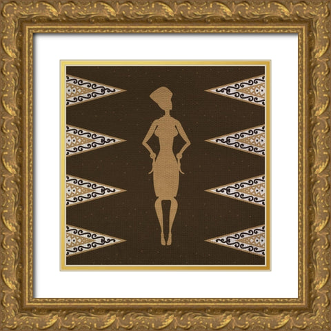 Woman 1 Gold Ornate Wood Framed Art Print with Double Matting by Bailey, Ann