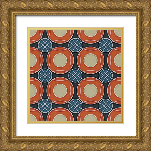 Circle Pattern Gold Ornate Wood Framed Art Print with Double Matting by Bailey, Ann