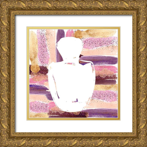 Perfume Silhouette 1 Gold Ornate Wood Framed Art Print with Double Matting by Bailey, Ann