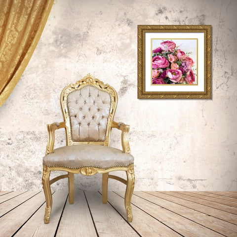 Flora Gold Ornate Wood Framed Art Print with Double Matting by Bailey, Ann