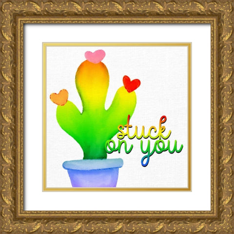 Stuck on You 2 Gold Ornate Wood Framed Art Print with Double Matting by Bailey, Ann