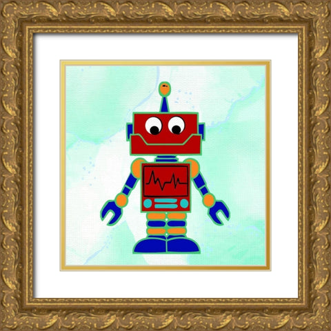 Robot 2 Gold Ornate Wood Framed Art Print with Double Matting by Bailey, Ann