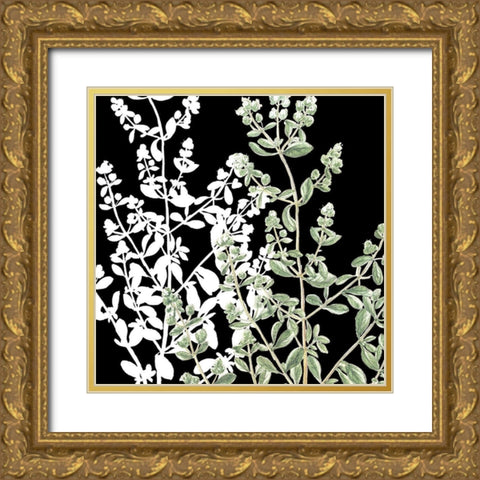 Botanical Sage and White 1 Gold Ornate Wood Framed Art Print with Double Matting by Bailey, Ann