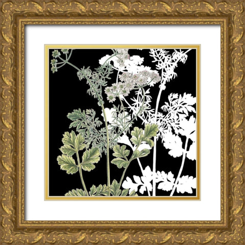 Botanical Sage and White 2 Gold Ornate Wood Framed Art Print with Double Matting by Bailey, Ann