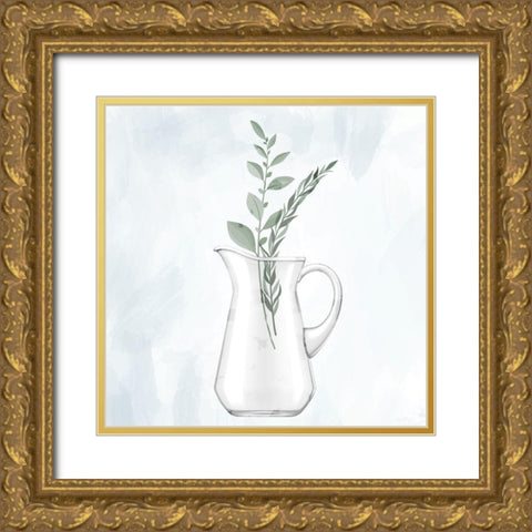 Glass Vase 1 Gold Ornate Wood Framed Art Print with Double Matting by Bailey, Ann