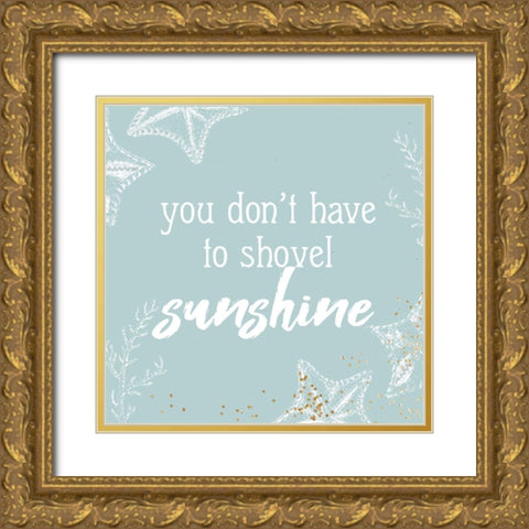 Shovel Sunshine Gold Ornate Wood Framed Art Print with Double Matting by Bailey, Ann