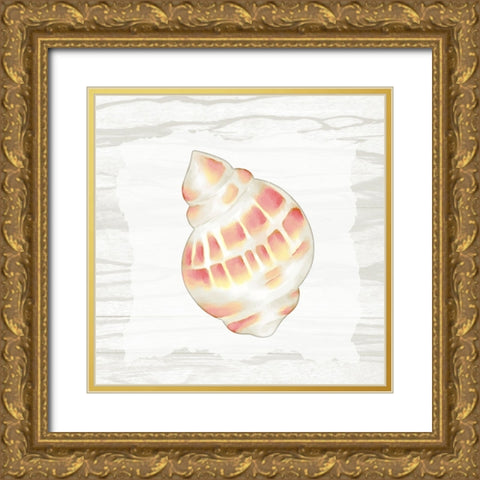 Coral Shells On Wood 3 Gold Ornate Wood Framed Art Print with Double Matting by Bailey, Ann