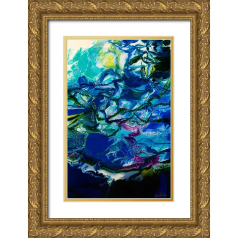 Moon Tide Gold Ornate Wood Framed Art Print with Double Matting by Bilotta, Barbara