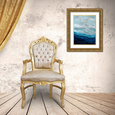 Waterfall I Gold Ornate Wood Framed Art Print with Double Matting by Bilotta, Barbara