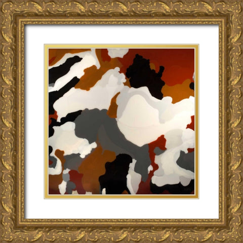 Brown Camo Gold Ornate Wood Framed Art Print with Double Matting by Bilotta, Barbara