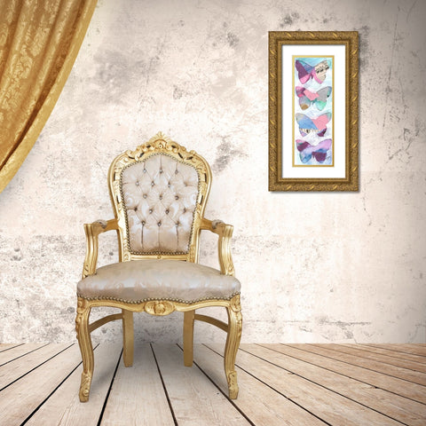 Butterfly Window Panel 2 Gold Ornate Wood Framed Art Print with Double Matting by Dyer, Beverly