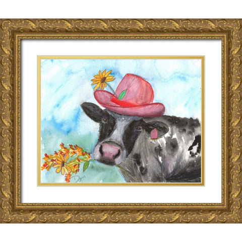 Daisy Mai Gold Ornate Wood Framed Art Print with Double Matting by Dyer, Beverly