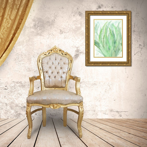 Into Green 1 Gold Ornate Wood Framed Art Print with Double Matting by Dyer, Beverly