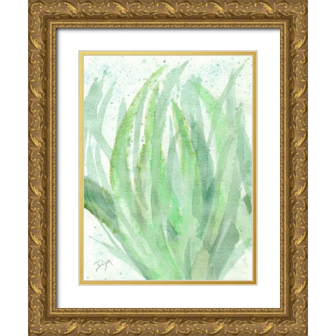 Into Green 1 Gold Ornate Wood Framed Art Print with Double Matting by Dyer, Beverly