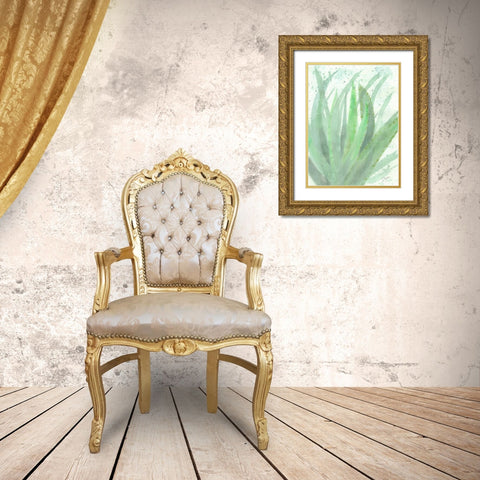 Into Green 2 Gold Ornate Wood Framed Art Print with Double Matting by Dyer, Beverly