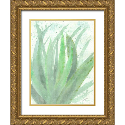 Into Green 2 Gold Ornate Wood Framed Art Print with Double Matting by Dyer, Beverly
