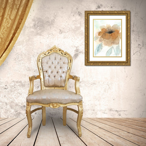 Neutral Peony I Gold Ornate Wood Framed Art Print with Double Matting by Dyer, Beverly