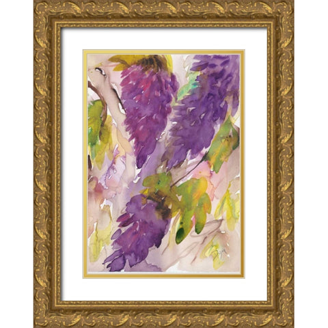 Wisteria II Gold Ornate Wood Framed Art Print with Double Matting by Dyer, Beverly