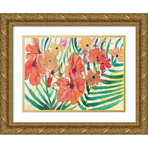 Paradise Gold Ornate Wood Framed Art Print with Double Matting by Dyer, Beverly