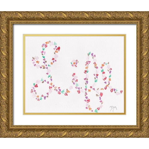 Soft Florals 2018 Life Gold Ornate Wood Framed Art Print with Double Matting by Dyer, Beverly