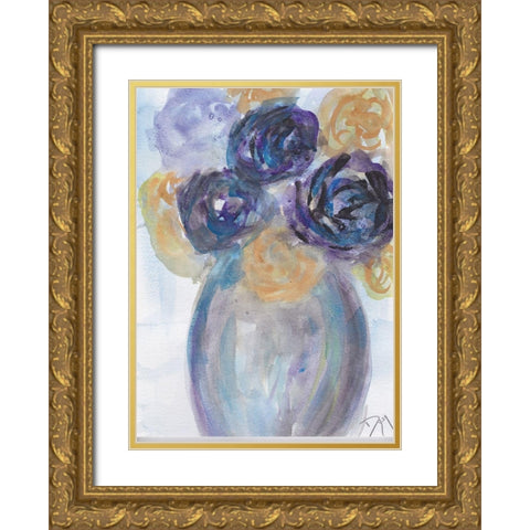 Soft florals 2018 Tranquility Gold Ornate Wood Framed Art Print with Double Matting by Dyer, Beverly