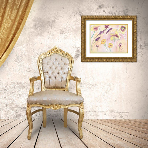 Graceful Blossoms Gold Ornate Wood Framed Art Print with Double Matting by Dyer, Beverly